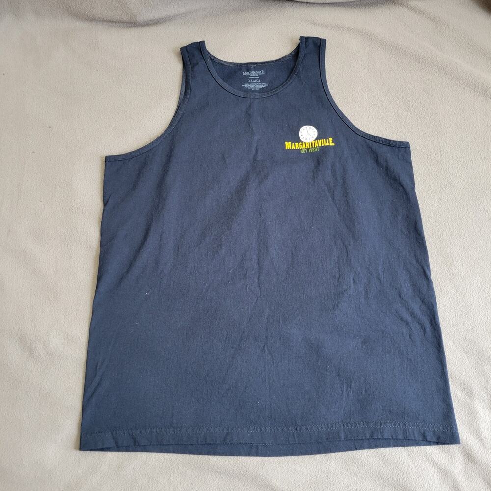 MAGARITAVILLE Shirt Tank Mens Size XL Navy Parrot Tropical Beer Cotton - Picture 2 of 8